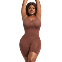Body sculptant grande taille en nylon, coupe ajustée, pour yoga et compression, idéal pour le shapewear tricoté
