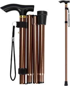 Canne de marche pliable en aluminium, 220 LBS, hauteur réglable sur 5 niveaux, antidérapante, pour personnes âgées, Katlanir Baston Canne Vielle Personne - Product Image 3