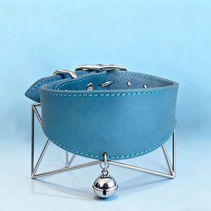 Vente en gros d'accessoires en cuir de vachette pour animaux de compagnie en cuir véritable solide fuselé pour lévrier <span class=keywords><strong>Whippet</strong></span> Extra large chat collier de chien de luxe - Product Image 6