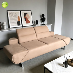 Divano Letto Multifunzione Salvaspazio in Tessuto/Pelle con Poggiatesta Regolabile e Gambe in Metallo per Soggiorno/Corridoio/Hotel/Appartamento - Product Image 5