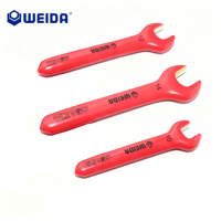 WEIDA VDE Bersertifikat Terisolasi 1000V IEC 60900 8mm Kunci Pas Listrik Profesional Ujung Terbuka WH72608 Alat Perbaikan