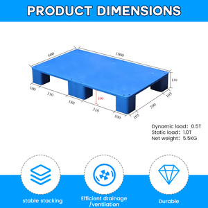 <span class=keywords><strong>Pallet</strong></span> in Plastica Piatto a Nove Gambe Impilabile Riutilizzabile per Magazzino e Stoccaggio - Product Image 2