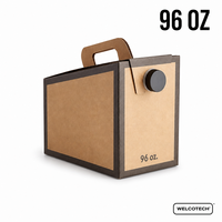 Boîte à café isotherme personnalisée avec logo, 96 oz, en bag-in-box, avec doublure en aluminium, distributeur de boissons en carton ondulé E-Flute pour la restauration