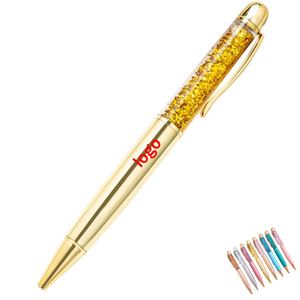 DIY Quicksand Gel <b>Pen</b> New Arrival Fashionable <b>Gold</b> Powder Dazzling Colorful Metal Crystal Gift Oil Plastic Portable Silk Screen - Product Image 1