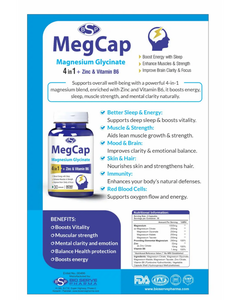 BSP MegCap Glicinato de Magnesio 4 en 1 con Zinc y Vitamina B6, Cápsulas de Gel Suave Certificadas Halal para Adultos - 30 Unidades - Product Image 4