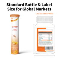Tabletas efervescentes de vitamina C al por mayor OEM con MOQ bajo para blanquear la piel, para vendedores de Amazon FBA, cumplen con la normativa COA y pruebas de terceros.