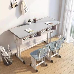 Offre Spéciale : Ensemble Bureau et Chaise Réglables en Métal, Confortables, avec Plateau en Bois, Idéal pour Étudiants en Classe Scolaire - Product Image 5
