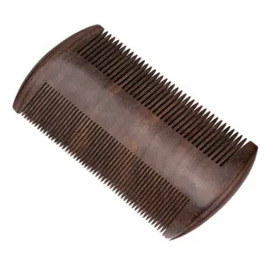 Customized Logo highest quality wood double sided sandalwood beard wooden comb
