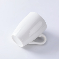 Shengjing tasse à café en céramique blanche brillante sans couvercle 13oz 15oz tasse à eau en porcelaine pour café Restaurant hôtel vente en gros