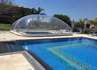 Enceinte de piscine gonflable transparente pliable en PVC avec couverture