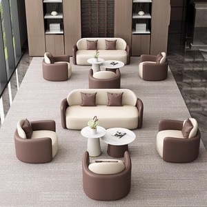 Conjunto de Sofás para Hotel en Forma de U, Cuero Esmerilado, Duradero y Versátil para Áreas de Recepción y Reuniones - Product Image 5