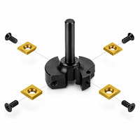 Fresa de panel indexable de 4 filos con vástago redondo de 1/4 de pulgada para ranurado, limpieza de base, fresado y corte de paneles planos