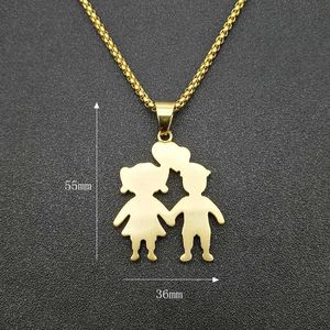 Collar con colgante de dibujos animados Yunnique para bebé, chapado en oro, acero inoxidable, con incrustaciones, regalo para niños - Product Image 4