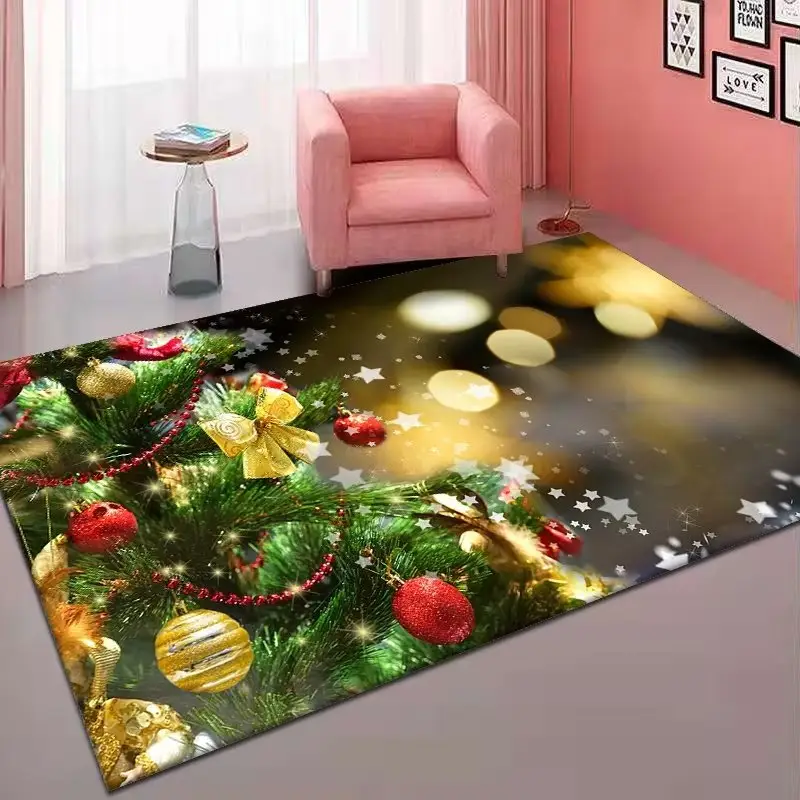 Fabrieksleverancier Moderne Luxe Ontwerper 3d Vloer Tapijt Kerst Festival Patroon Mat