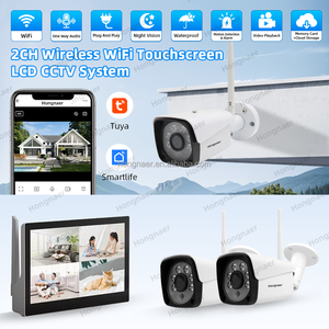 Hongnaer <span class=keywords><strong>extérieur</strong></span> 3MP 2CH <span class=keywords><strong>vidéo</strong></span> NVR sécurité IP à domicile CCTV caméra Kit ensemble <span class=keywords><strong>système</strong></span> <span class=keywords><strong>sans</strong></span> <span class=keywords><strong>fil</strong></span> WiFi écran tactile LCD <span class=keywords><strong>système</strong></span> de <span class=keywords><strong>Surveillance</strong></span> - Product Image 2