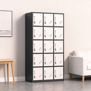 Armario Metálico de 15 Puertas con Cerradura para Escuela, Armarios de Acero con Cerradura para Gimnasio y Playa - Product Image 1