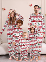 Combinaison de Noël thermique tricotée pour femme, pyjama mignon à imprimé dessin animé, à capuche, taille élastique, combinaison intégrale, pyjama familial