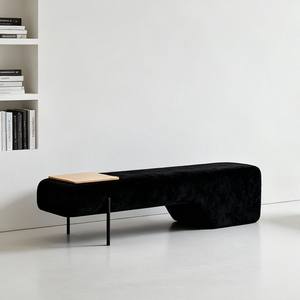 Modern Minimalist <b>Bench</b> Chenille <b>White</b> Fabric Breathable Living Room Bedroom Entryway <b>Shoe</b> Changing <b>Bench</b> - Product Image 4