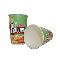 Seau à popcorn jetable en papier biodégradable et imperméable à paroi simple pour les soirées cinéma