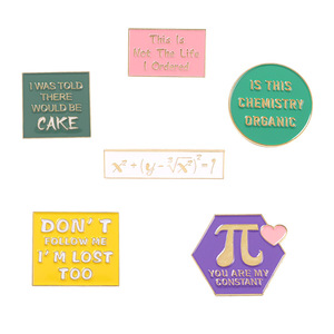 Broche de conception créative avec phrase émotionnelle sur le thème des mathématiques et de la chimie, pour corsage, sac à dos, chemisier, cadeaux, bijoux de mode - Product Image 1