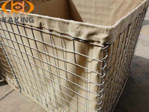 Maßgefertigte Stapelbare Quadratische Gabionenwand Hochwasserschutz Stark Verzinkter Eisendraht Explosionsschutz-Sandnetzbarriere Geschweißt - Product Image 2