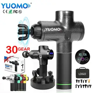 YUOMO Custom 30 Speed Massage Gun Dropshipping with Lcd Screen Massager Vibration / Fascial Muscle Massage Gun