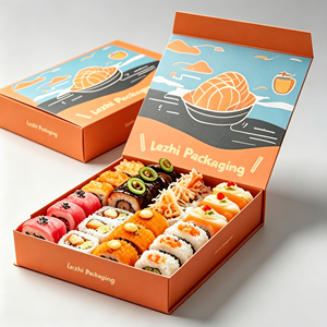 Caja <span class=keywords><strong>de</strong></span> Cartón para Sushi al por Mayor, Caja <span class=keywords><strong>de</strong></span> Sushi Desechable <span class=keywords><strong>con</strong></span> Logotipo Personalizado Impreso, Caja <span class=keywords><strong>de</strong></span> Sushi para Llevar <span class=keywords><strong>con</strong></span> División - Product Image 4