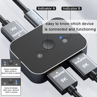 ULT-unite Répartiteur HDMI bidirectionnel 8K 60Hz 4K 144Hz, conception 1 entrée 2 sorties ou 2 entrées 1 sortie, répartiteur et commutateur HDMI 2.1v