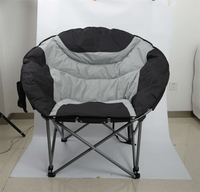 Grand canapé rembourré pliable et surdimensionné pour le camping, chaise de camping ronde avec papillon et soucoupe de lune de luxe