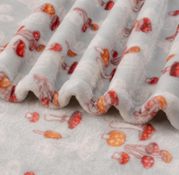 Couverture douce en velours imprimé, couverture moelleuse et chaude, taille double, couverture douce et duveteuse pour canapé, lit, gris champignon