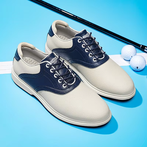 Chaussures de golf pour hommes en PU noir et blanc, doublure en mesh, semelle extérieure en caoutchouc, semelle intermédiaire en EVA, baskets décontractées de printemps - Product Image 3