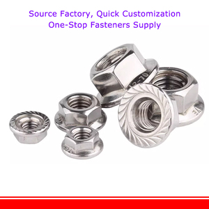 Mặt bích hạt 8 #-32 10 #-24 1/4-20 5/16-18 3/8-16 1/2-13 304 thép không gỉ răng cưa Hex Nut tất cả kim loại chèn hình lục giác mặt bích NUT - Product Image 4