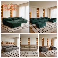 Canapé modulaire en tissu moderne avec mousse à mémoire de forme pour salon, appartement, hôtel et villa