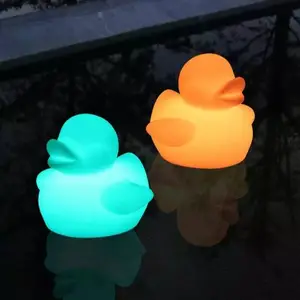 IP65 PE Led anaimal rechargeable light for decoration in room Waterproof remote control 3D duck lamp