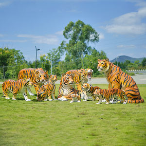 큰 동물원 장식적인 실물 크기 호랑이 가장 statute 호랑이 섬유유리 조각품 동물성 조각품 - Product Image 6