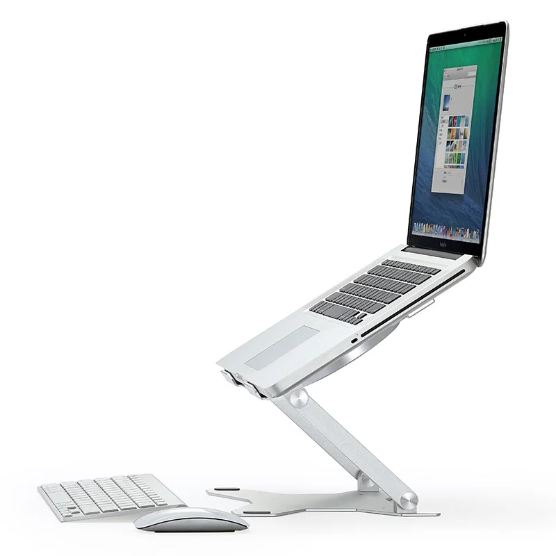 Multifunctional Aluminum Ergonomic Height Angle Adjustable Computer holder with 3.0 or 2.0 USB Hub laptop stand with fan