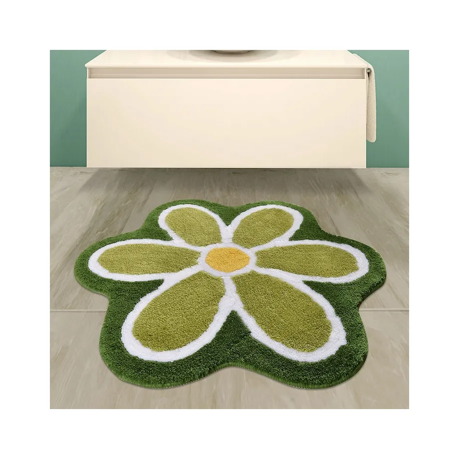 Милые коврики с пушистой иглой, с цветами, эстетический ворсистый коврик, хорошо сделанный зеленый домашний декор, индивидуальная упаковка