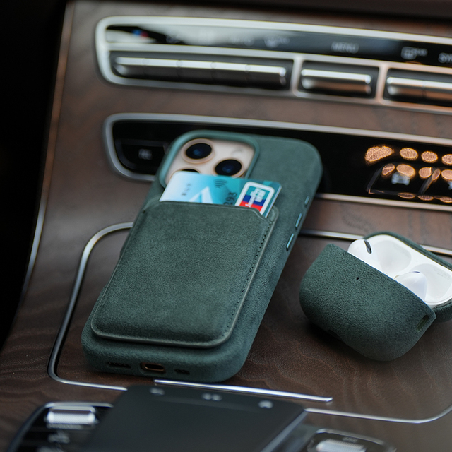 Eco-Friendly Soft Wallet Phone Case for Magsafe for Alcantara iPhone 16 Pro Max Durable Heavy Use