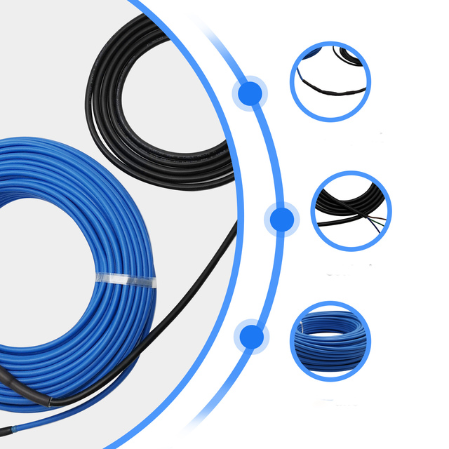 Under Floor Heating System Heated Floor Cable Wire Electric Underfloor Heating Cable 12v
