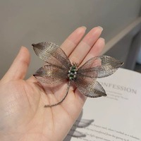 Broches de créateur en strass de cristal, série Forêt, broche libellule, épingles à revers insectes, décoration de vêtements de costume
