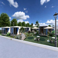 Maison modulaire en forme de capsule spatiale résistante aux intempéries, transport pratique pour la construction de bases touristiques en plein air