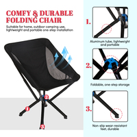 Chaise de camping pliable de luxe pliable, design moderne, portable, en aluminium, 360 tours, pour l'extérieur