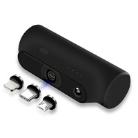 Banque d'alimentation mini 3-en-1 5000mAh Prise droite Charge sans fil Sortie Type-C 10W Affichage LED Portable Magnétique 21700 Lithium