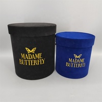 Boîtes d'emballage rondes pour bouquets de fleurs en matériaux recyclés avec logo personnalisé et impression dorée, papier cadeau