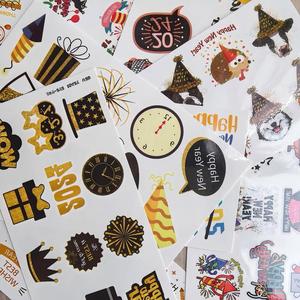 Tatuajes Temporales Coloridos y Ecológicos para Niños, con Diseños <span class=keywords><strong>de</strong></span> Feliz Año Nuevo, Resistentes al Agua, 8 Hojas, para Fiestas, Arte Corporal - Product Image 6