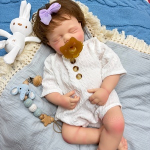 Poupée Reborn en Silicone de Qualité Peau Réelle, Cheveux Implantés, 20 pouces, LouLou Rebound, Visage Réaliste, pour Collectionneurs et Jouet pour Enfants - Product Image 3