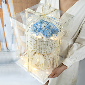 Flores de Jabón Personalizadas para el Día de San Valentín, 19 Rosas, Ramos de Regalo de Cumpleaños, Orquídeas de Hielo Triturado para Esposa, Novia - Product Image 4