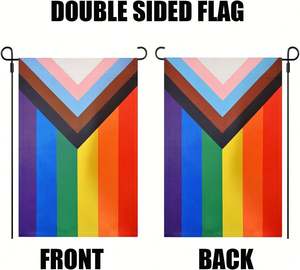 Bandera de Jardín de Poliéster de Doble Cara con el Arcoíris del Orgullo Gay LGBTQ, 12x18 Pulgadas, para Exteriores/Interiores, Bandera de la Comunidad del Orgullo - Product Image 2