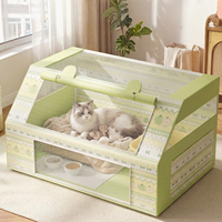 Nichoir pliable 600D Oxford solide et moderne avec boutons, pour chat, 12 mm PVC, pour accouchement, récupération post-grossesse et soins panoramiques