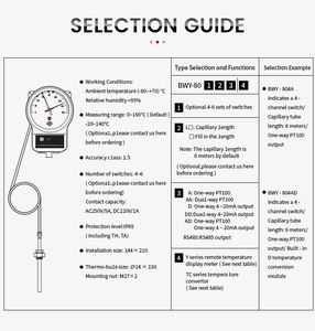 Transformador de Potência BWY 804, Transformador de Nível de Óleo, Termômetro Industrial de Índice de Temperatura - Product Image 4